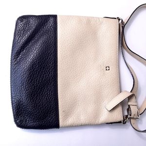 Kate Spade Beige Tan Black Leather Purse Crossbody